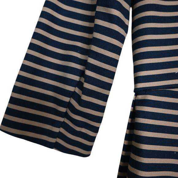 GAP Womens 6 Fit and Flare Navy Camel Striped Dress - Picture 8 of 11